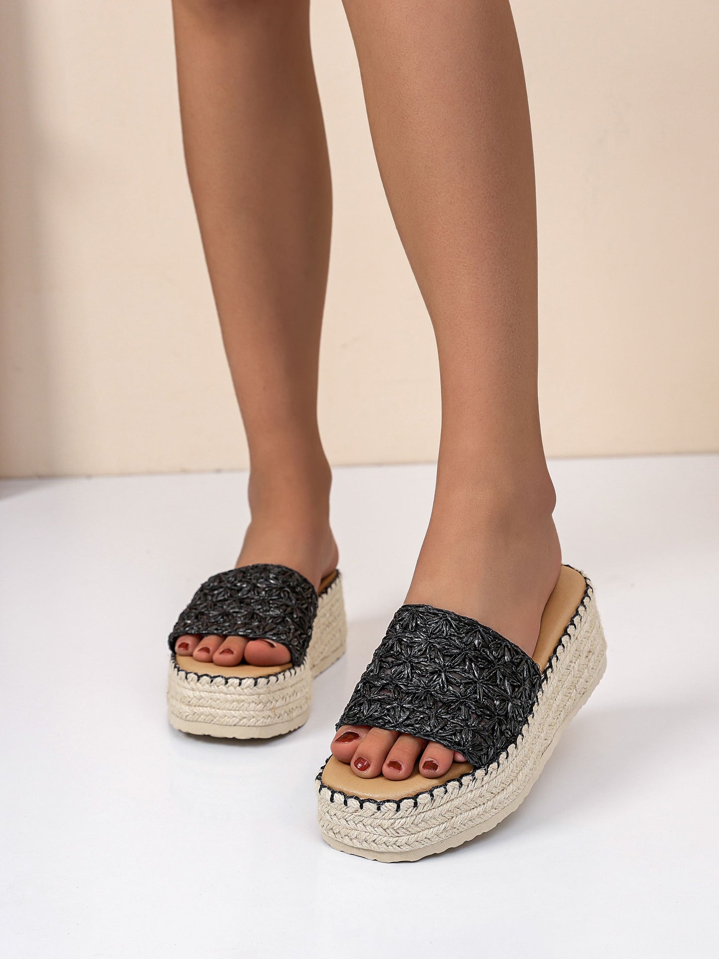Ciabatte con Zeppa - 3541 Nero