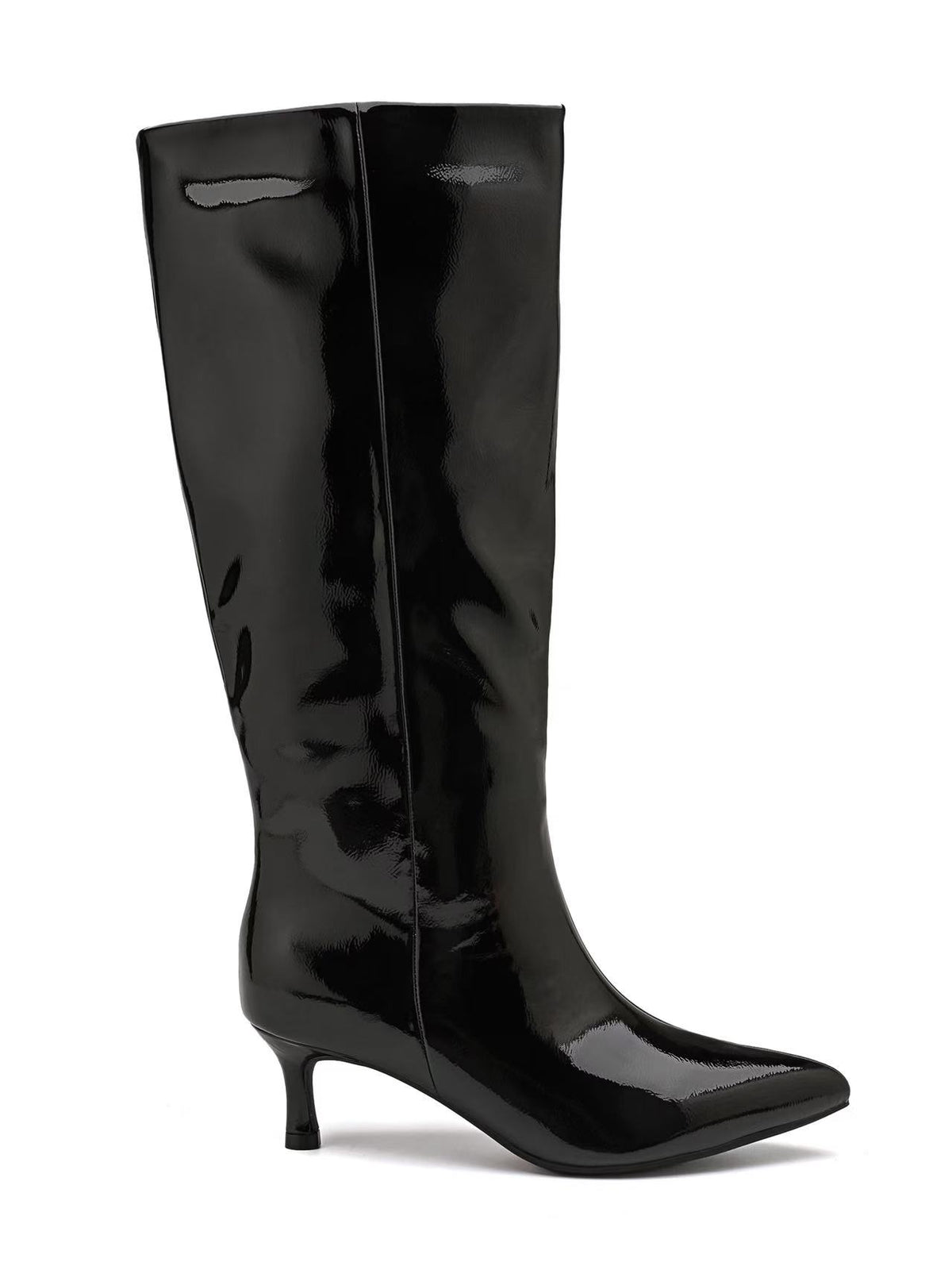 Stivale in ecopelle alto al ginocchio, punta affusolata e tacco basso kitten.

Dettagli prodotto
• Made in China
• Materiali: Vegano (Materiali sintetici)