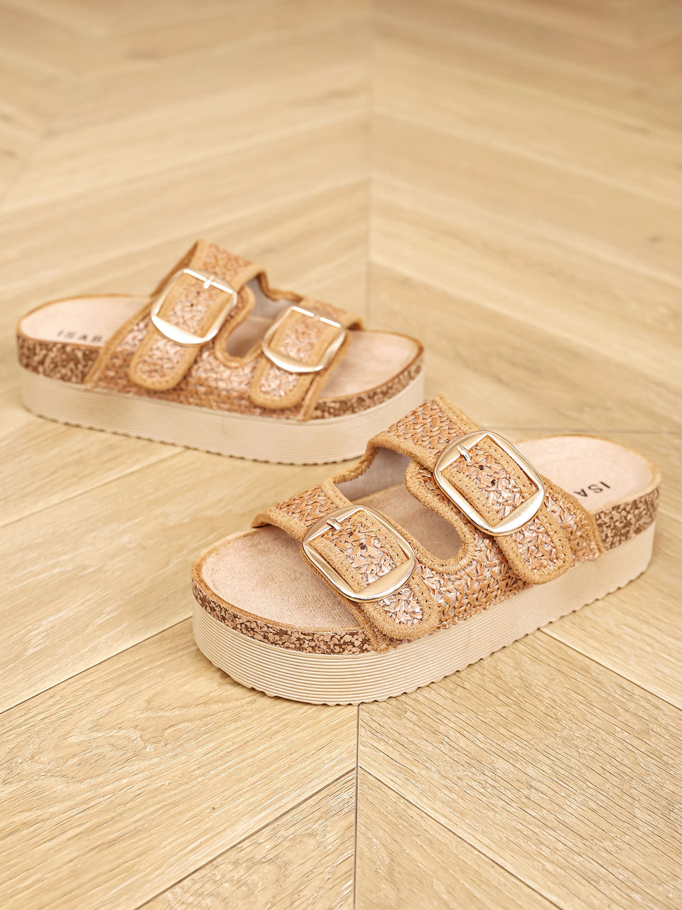 Wedge Slippers - 7095 Camel