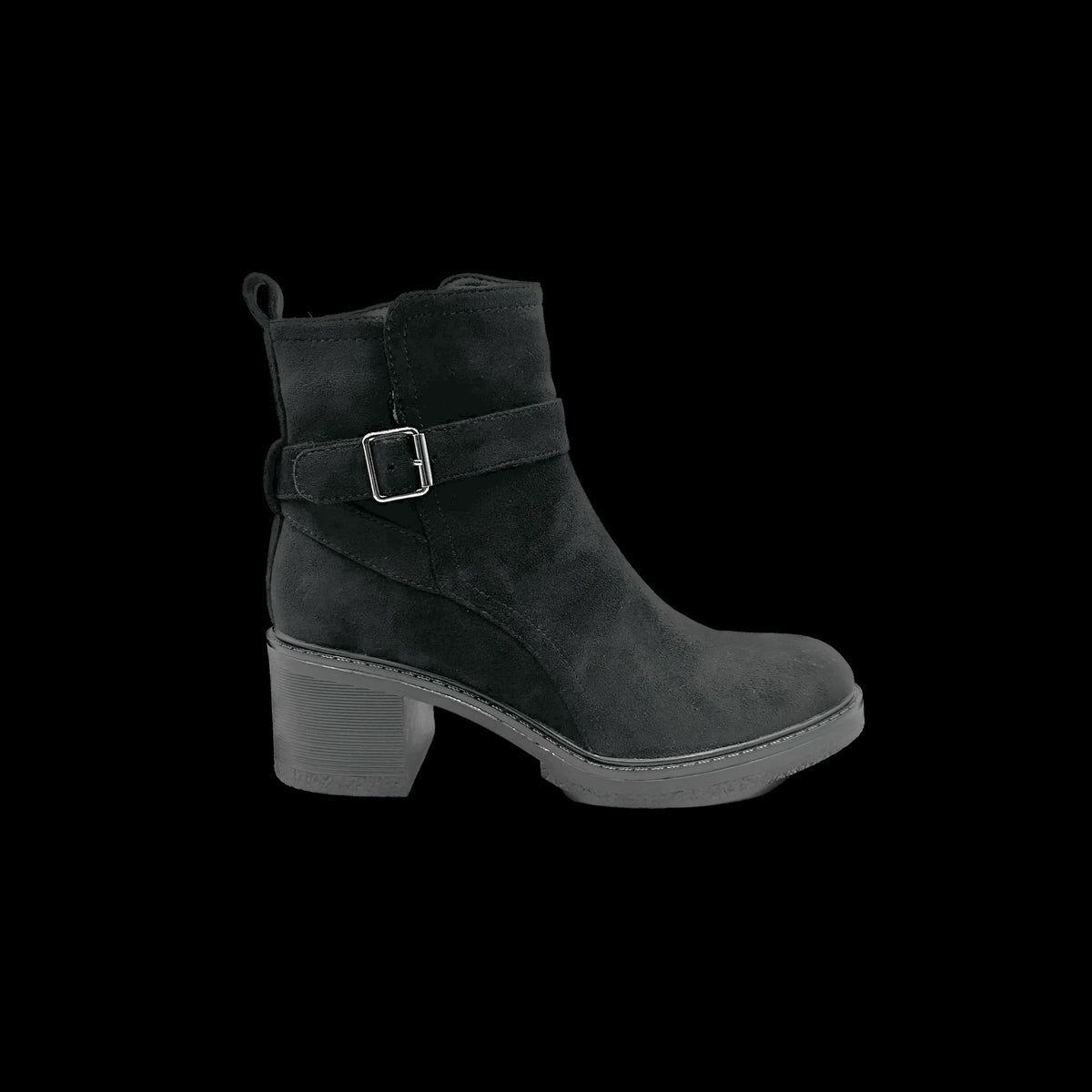 Stivaletto alla caviglia in camoscio vegano con elegante cinturino e fibbia decorativa, tacco largo e linguetta posteriore.


Dettagli prodotto
• Made in China
• Materiali: Vegano (Materiali sintetici)